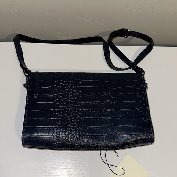 Scui Studios Italian Leather Crossbody/Clutch bag, Navy Blue- NWT - Picture 11 of 11